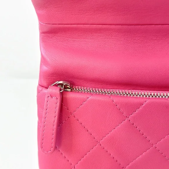 Chanel Pink Quilted Lambskin Fold Over Clutch - Picture 10 of 14